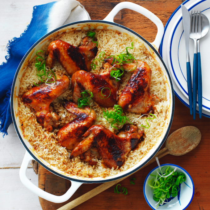 Onepot Teriyaki Chicken Wings with Rice Recipe myfoodbook Easy